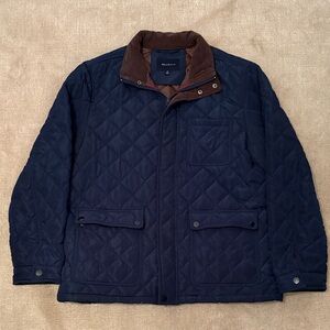 Quilted Jacket in Navy and Brown XL